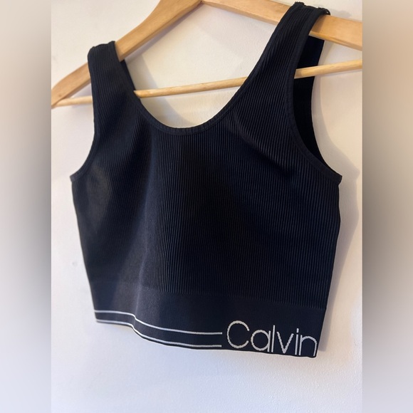 Calvin Klein Performance Medium Impact Ribbed Longline Sports Bra Large - Picture 7 of 7